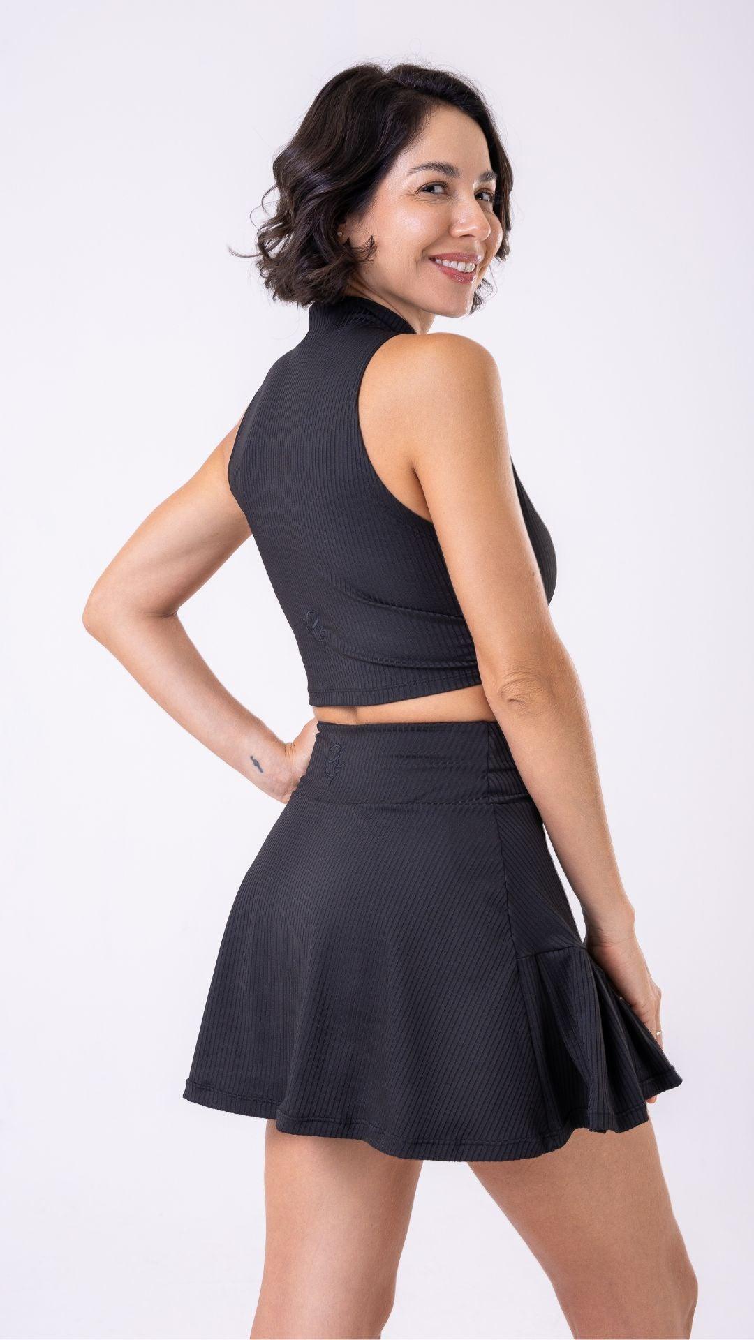 Black Ribbed Julyane Bra - Equilibrium Activewear