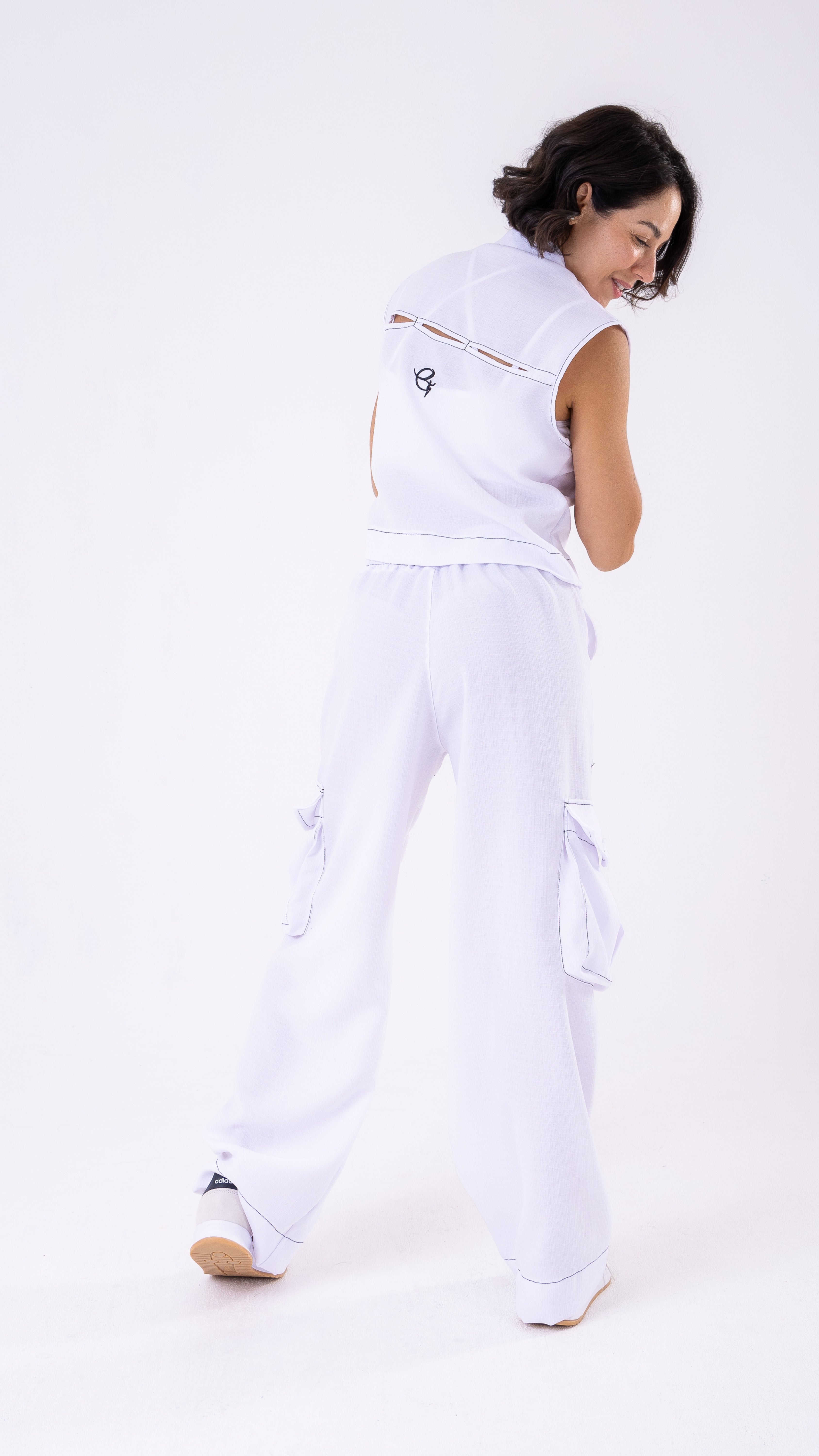 White Fashion Cargo Pants