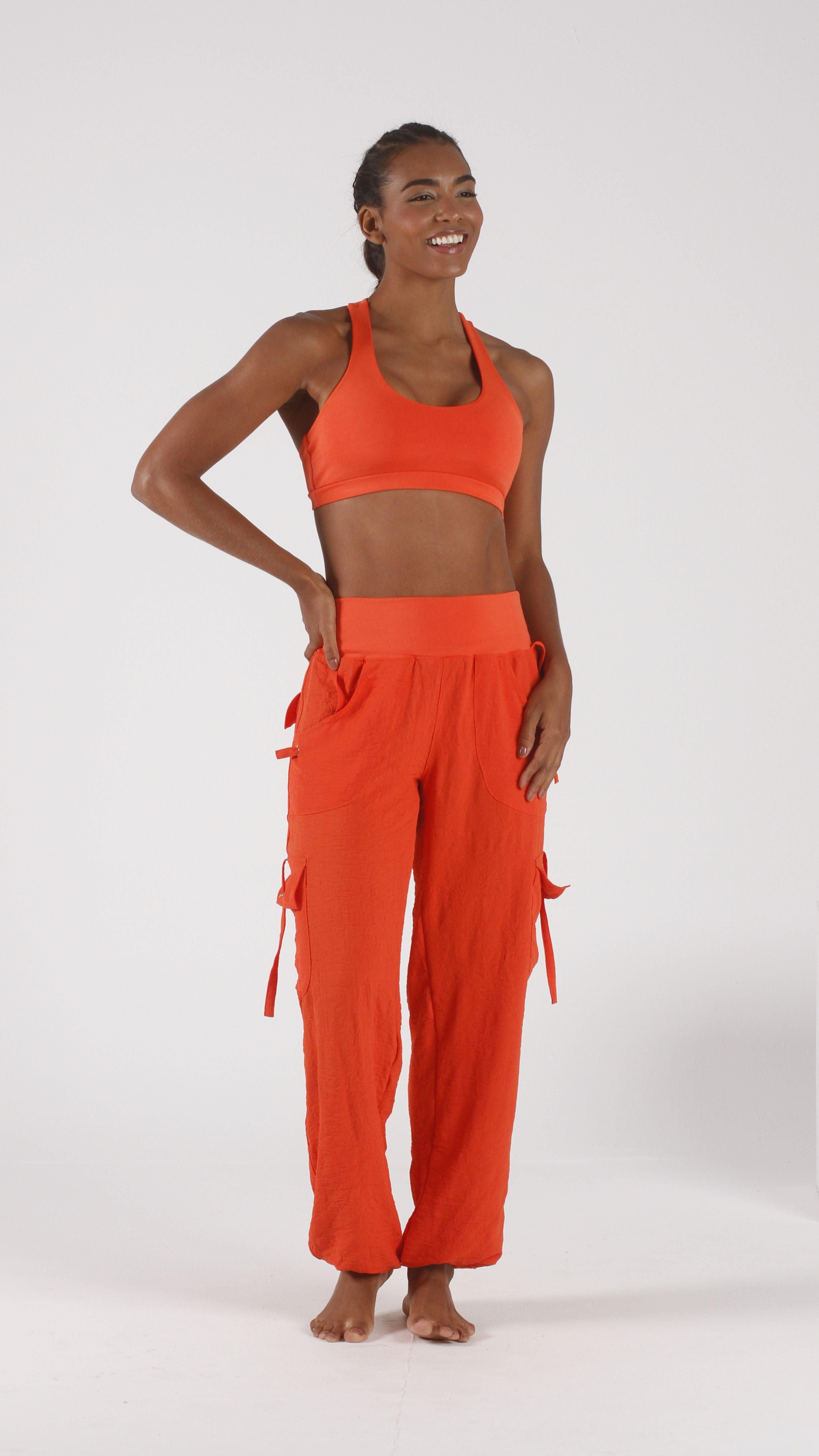 Orange Lis Cargo Pants - Equilibrium Activewear