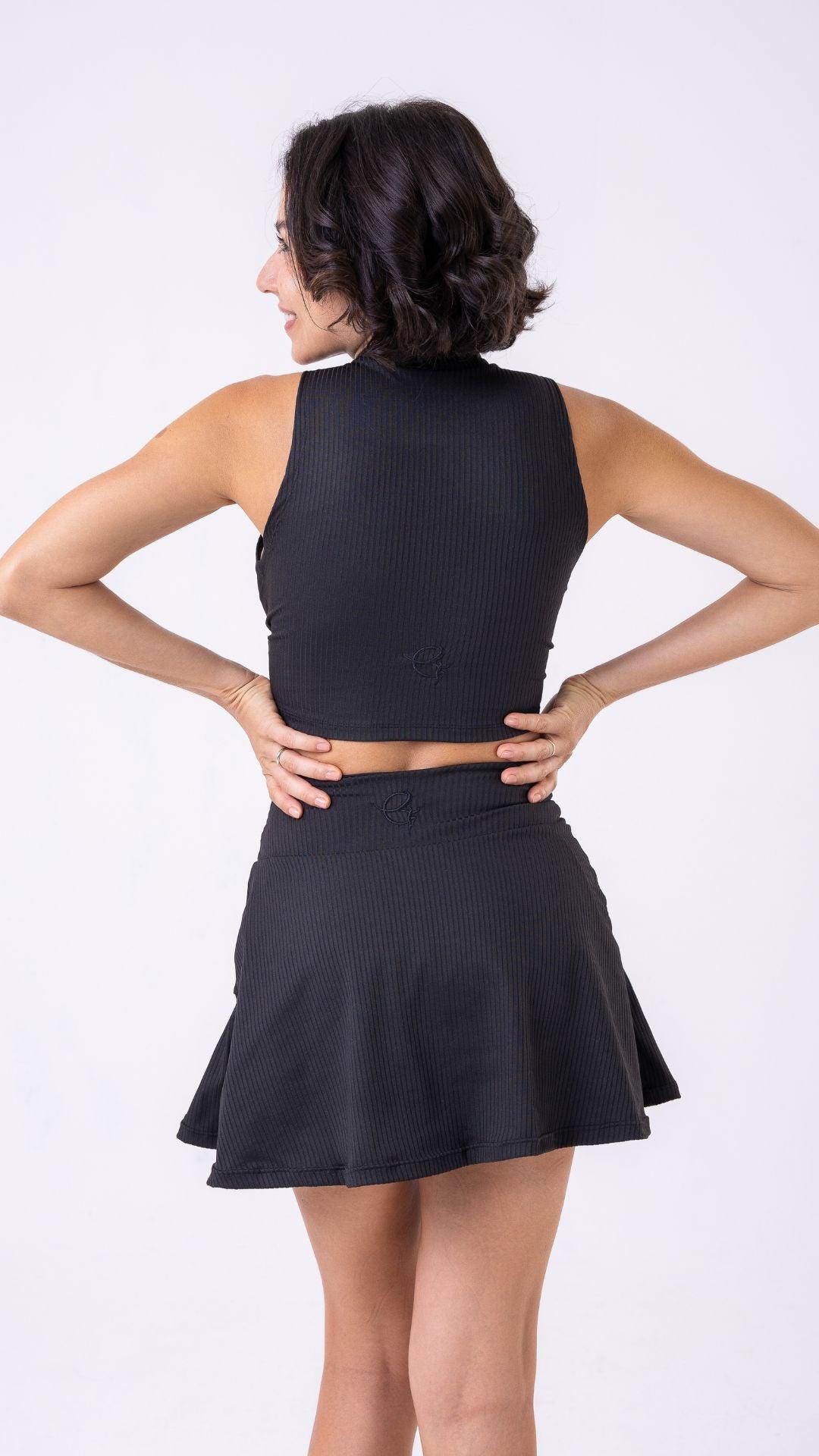 Black Ribbed Julyane Bra - Equilibrium Activewear