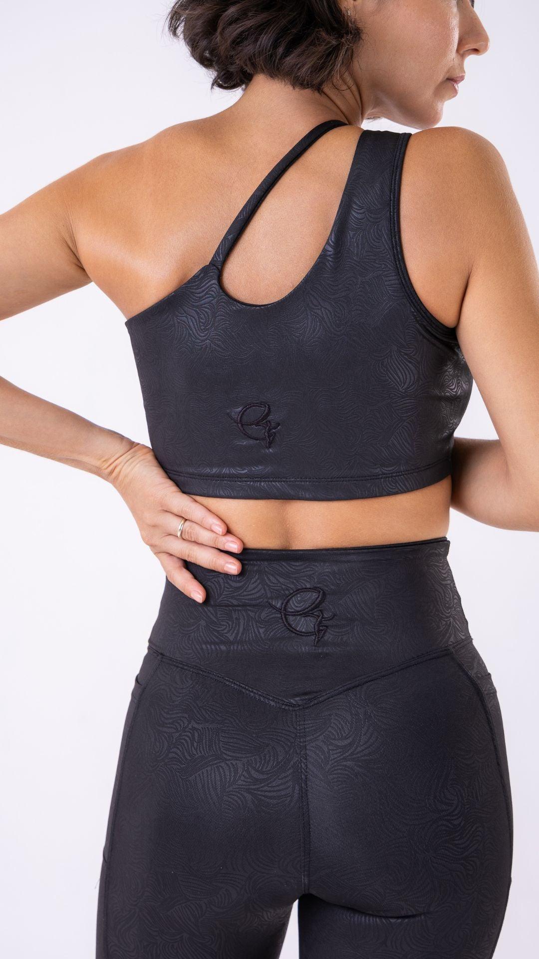 Black Texture Splendor Bra - Equilibrium Activewear