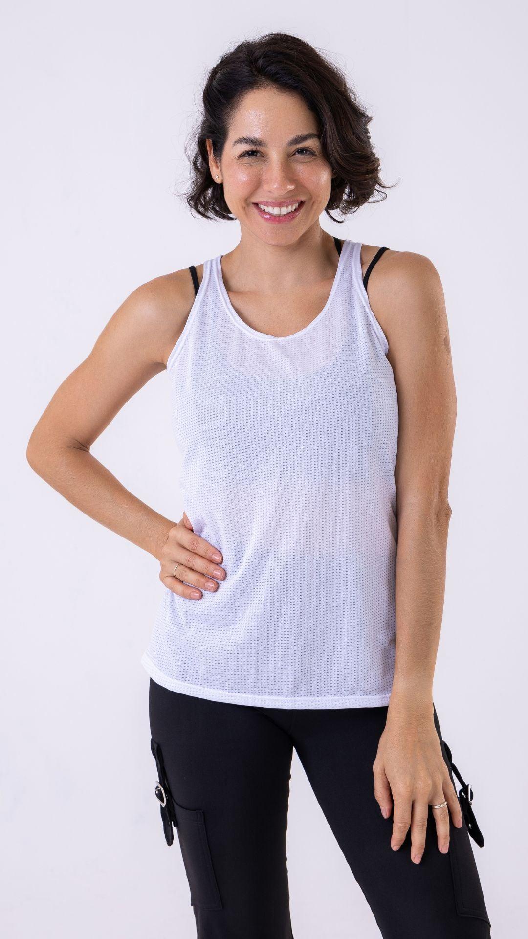 White Julyane Sleeveless Tank - Equilibrium Activewear