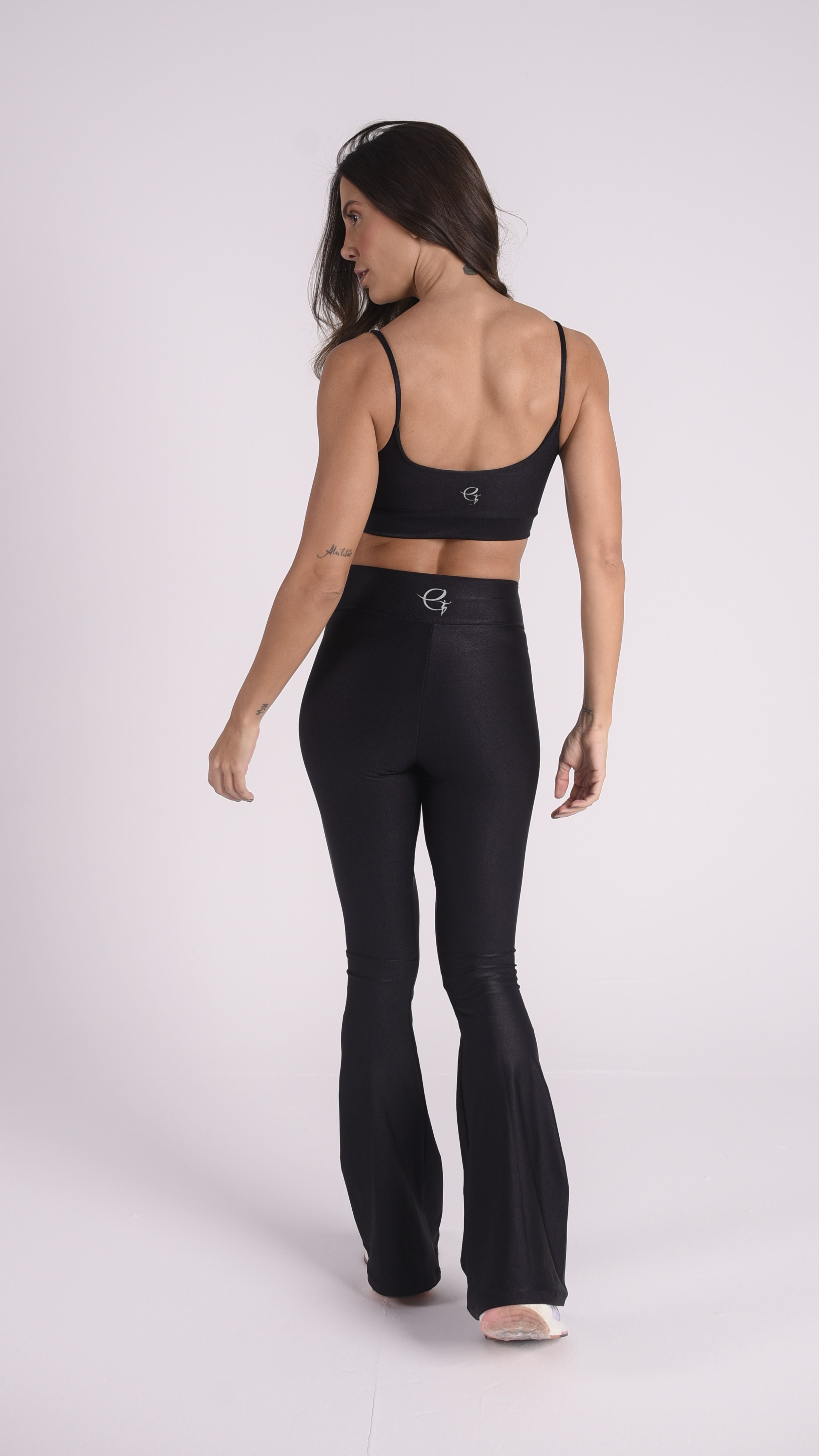 Shiny Black Carol Bra - Equilibrium Activewear