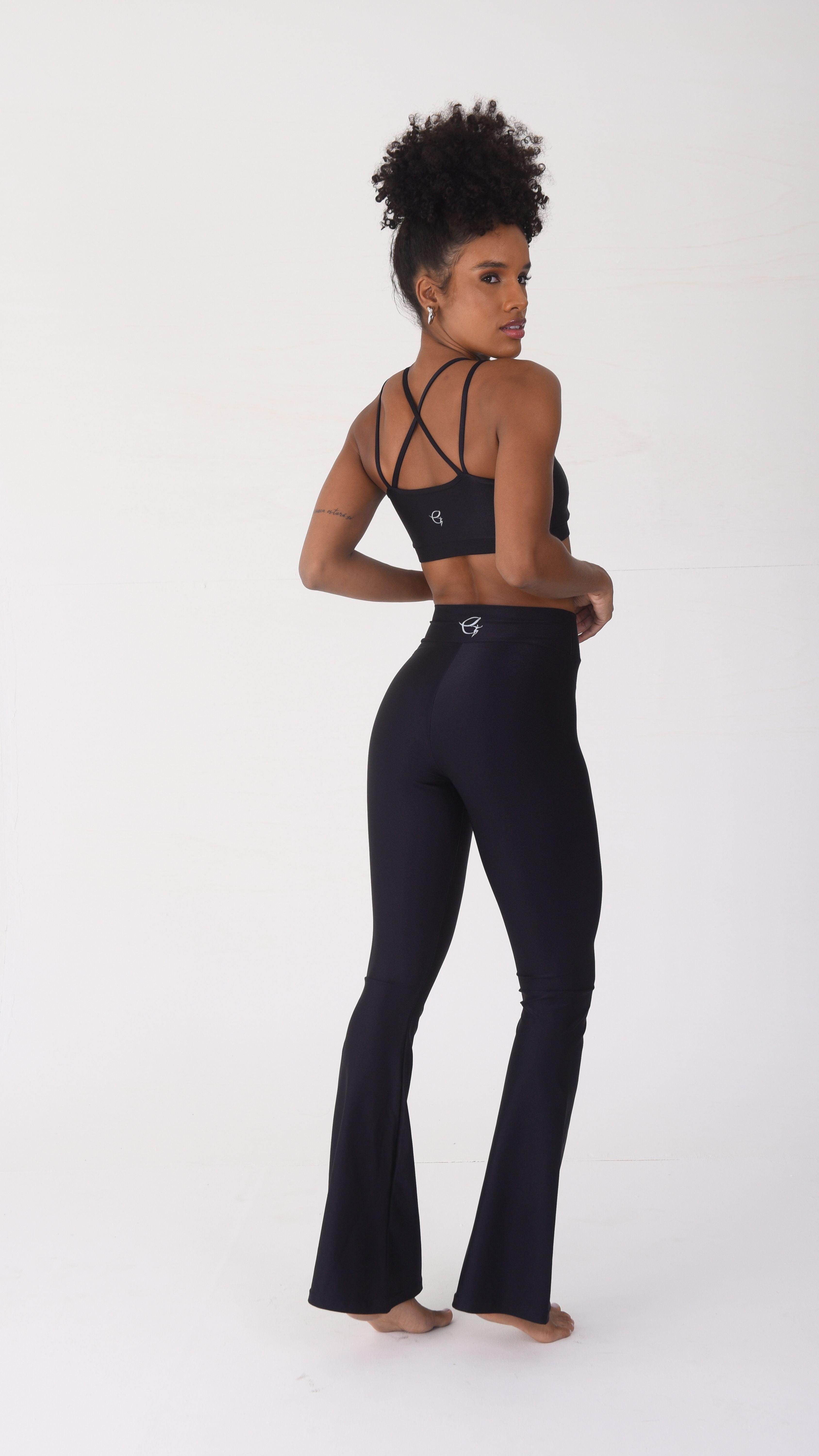 Shiny Black Tia Bra - Equilibrium Activewear
