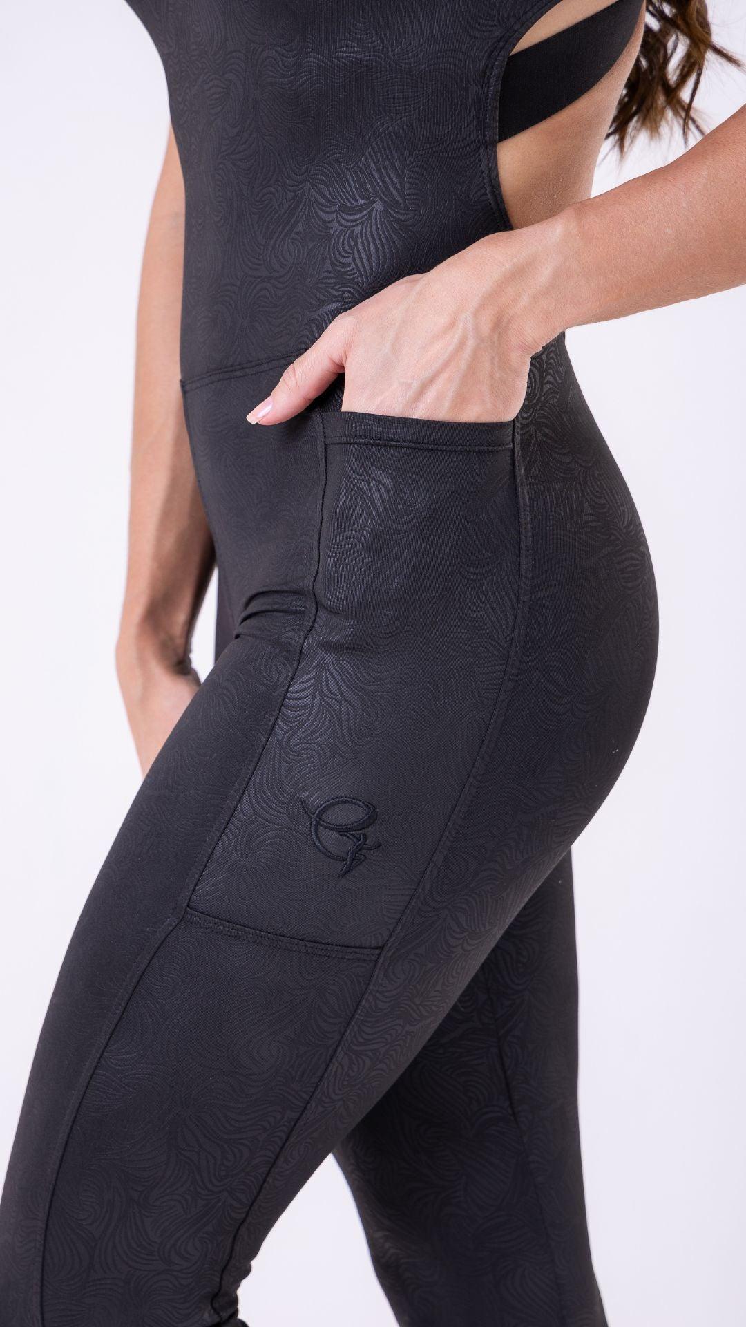 Black Texture Melody Onesie - Equilibrium Activewear