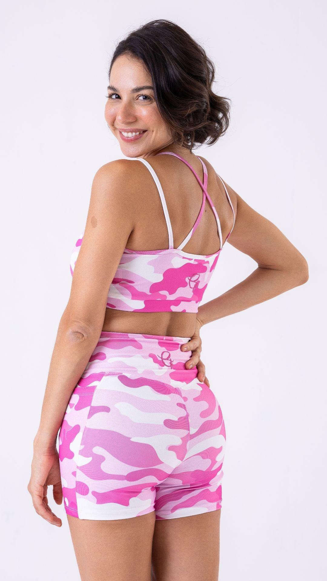 Pink Camo Aura Short - Equilibrium Activewear
