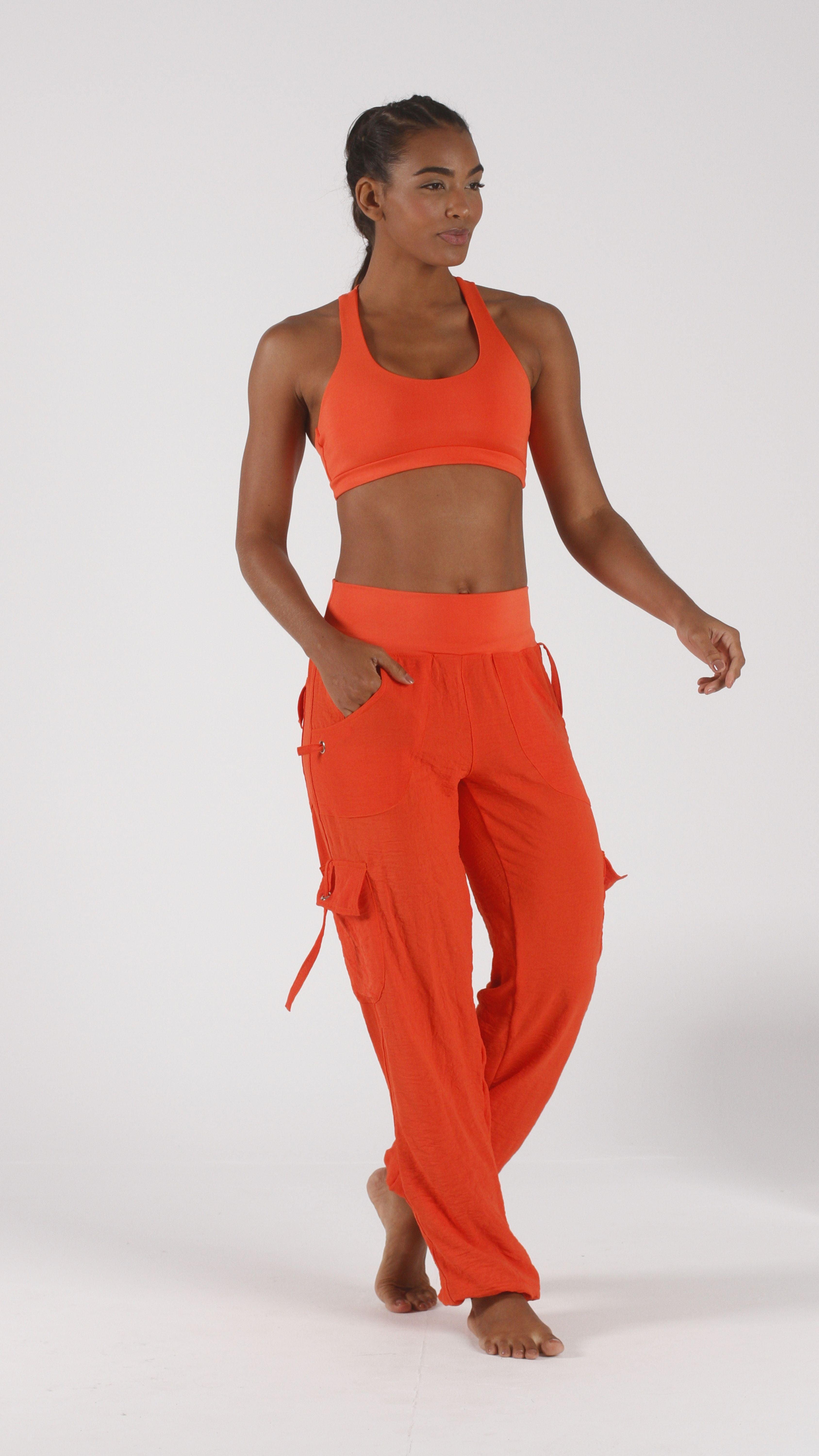 Orange Lis Cargo Pants - Equilibrium Activewear