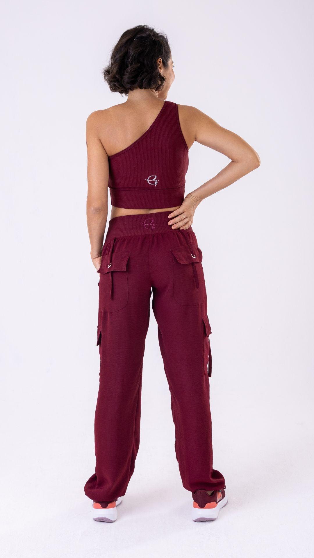 Burgundy Lis Cargo Pant - Equilibrium Activewear