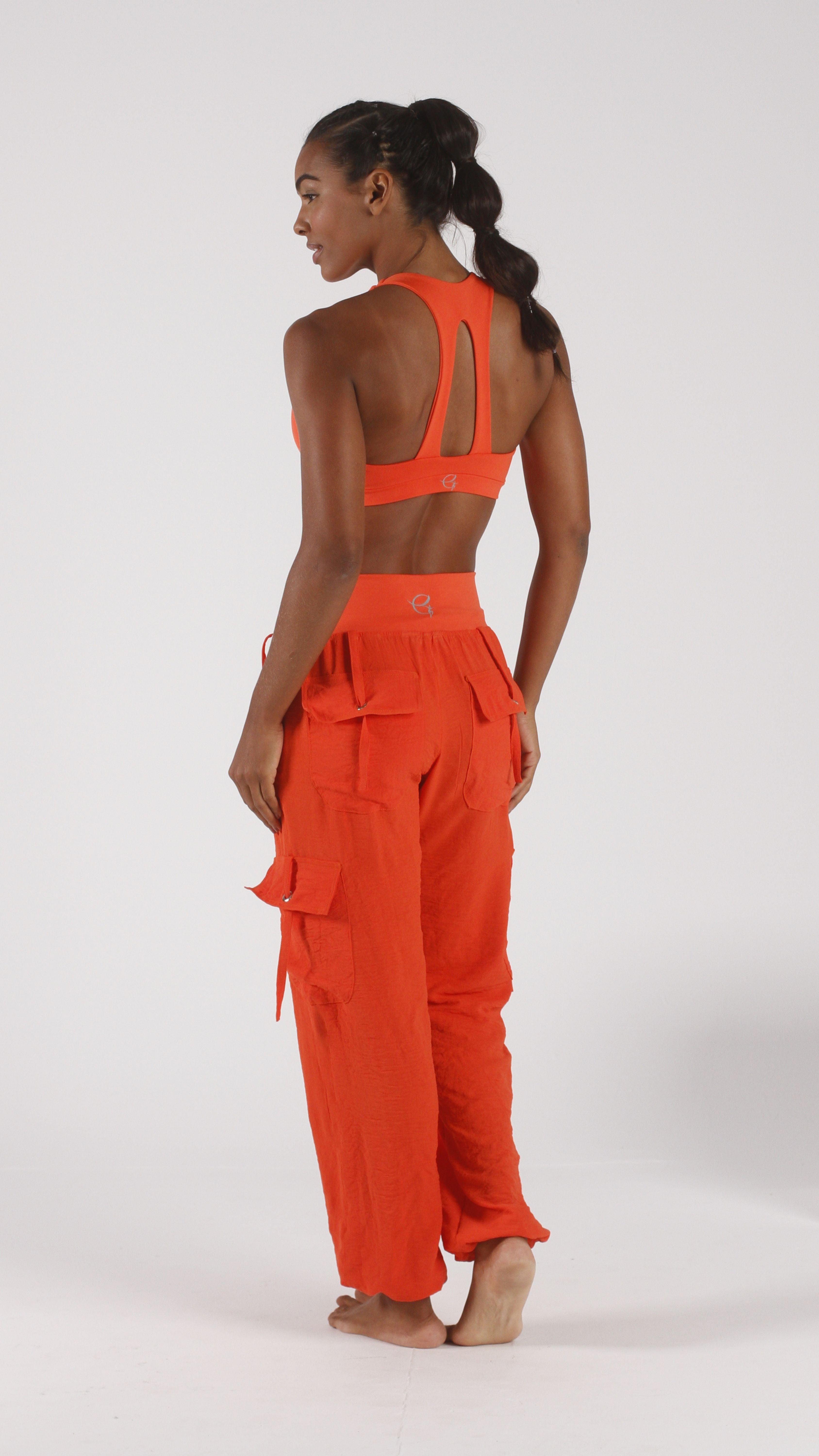 Orange Lis Cargo Pants - Equilibrium Activewear
