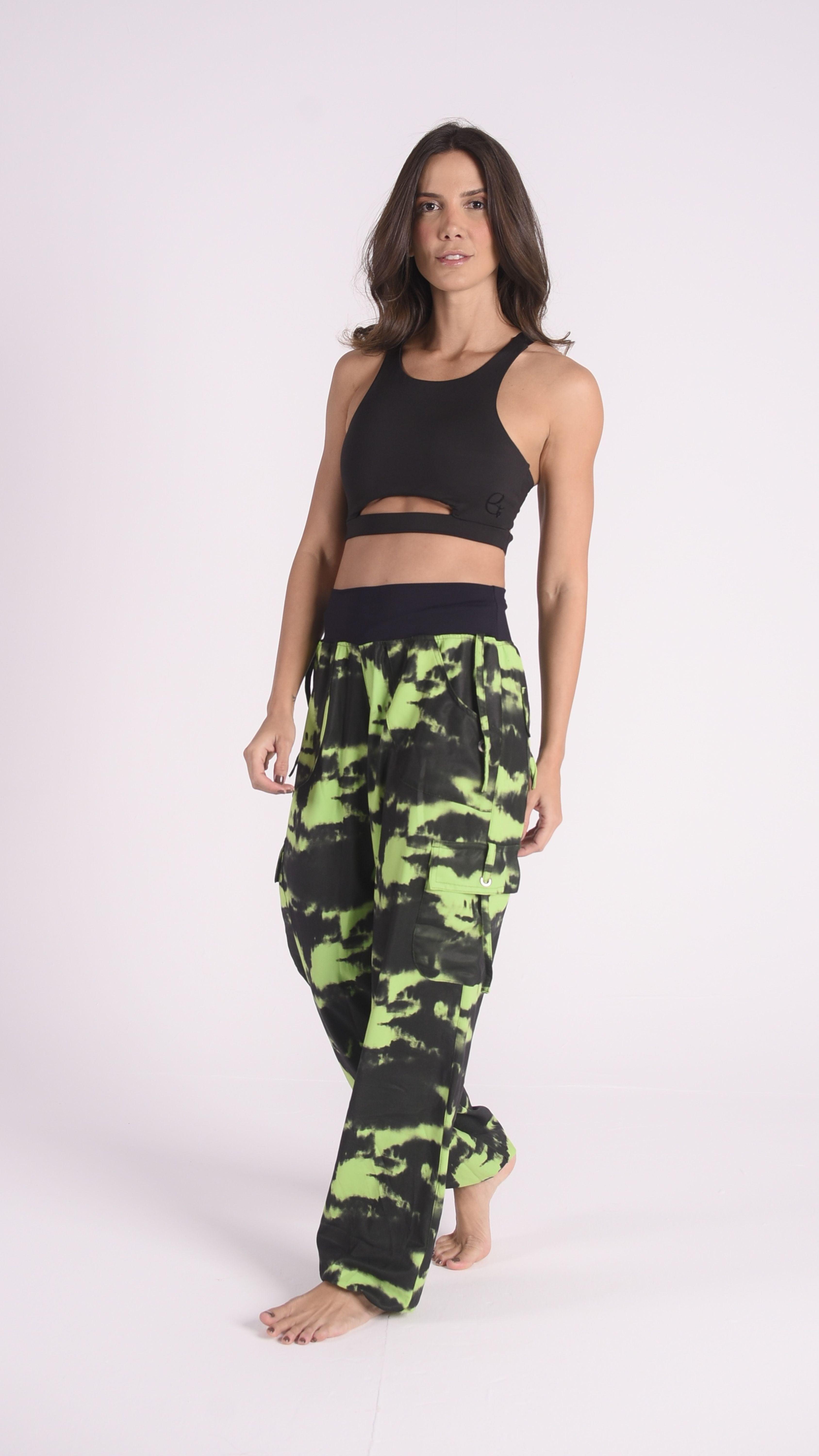 Green Tie-Dye Lis Cargo Pants - Equilibrium Activewear
