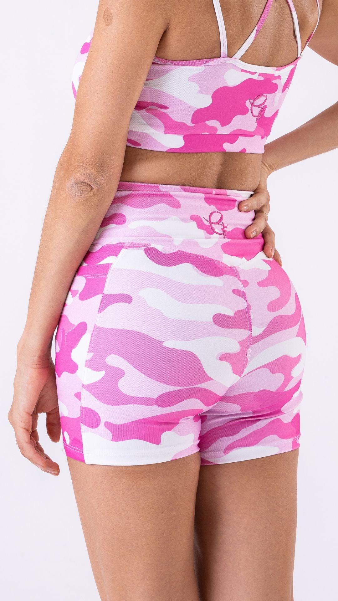 Pink Camo Aura Short - Equilibrium Activewear