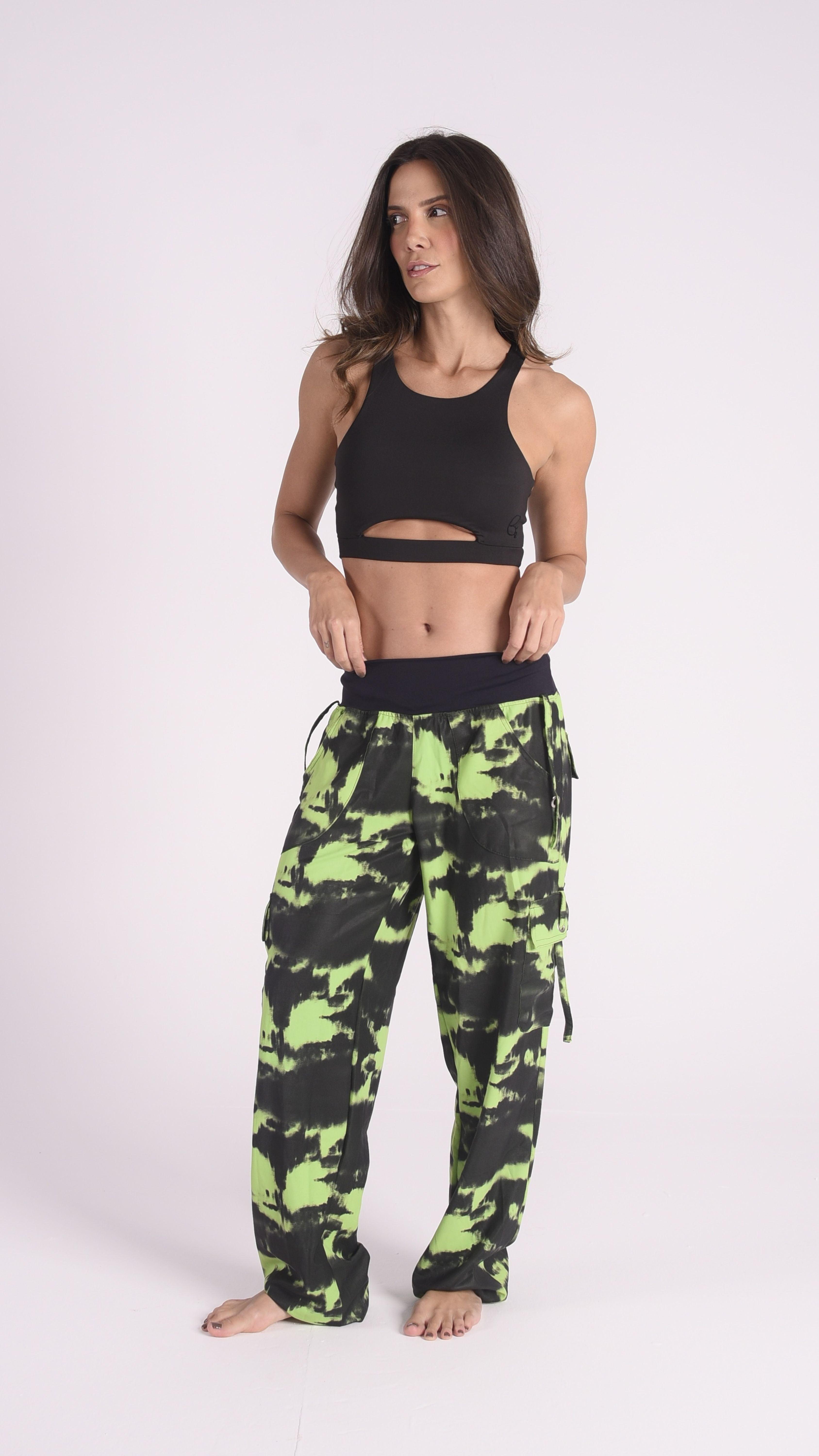 Green Tie-Dye Lis Cargo Pants - Equilibrium Activewear