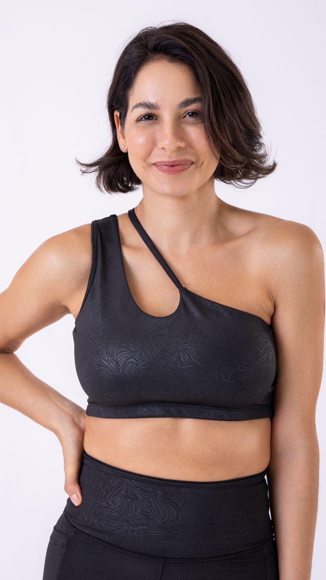 Black Texture Splendor Bra - Equilibrium Activewear
