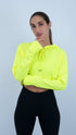 Yellow Neon Ribbed Lizie Hoodie - Equilibrium Activewear