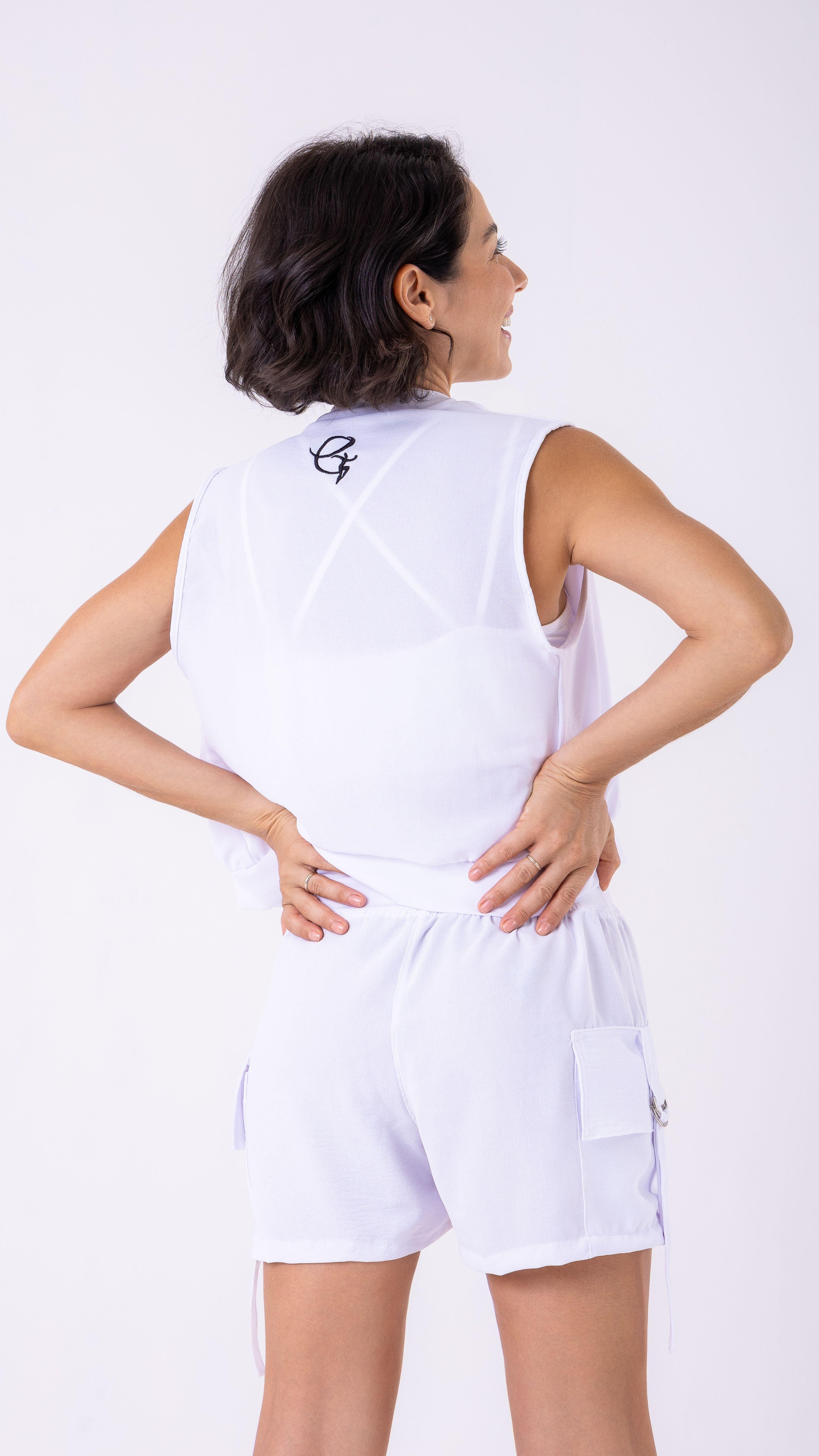 White Motion Sleeveless Vest - Equilibrium Activewear