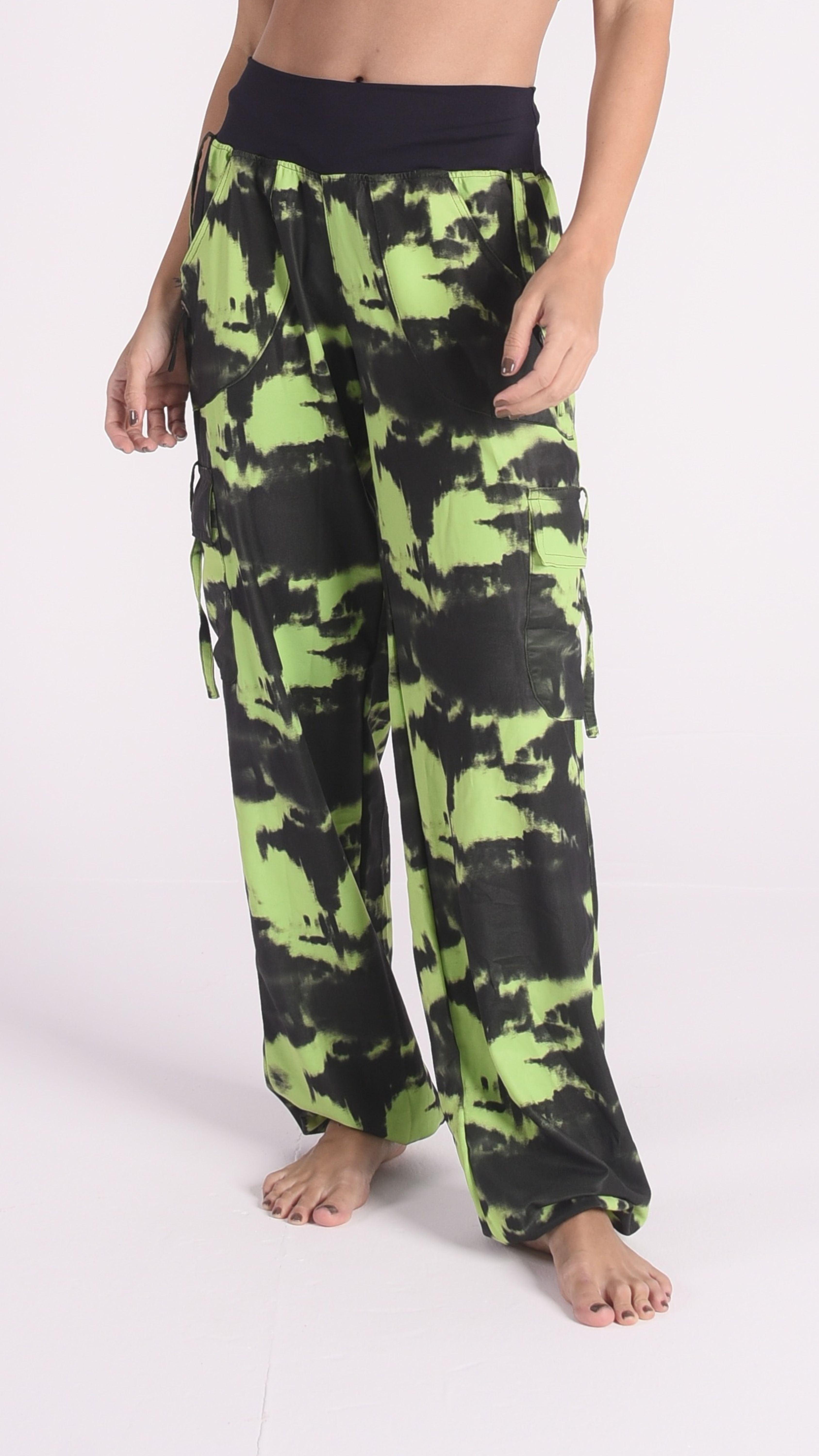 Green Tie-Dye Lis Cargo Pants - Equilibrium Activewear