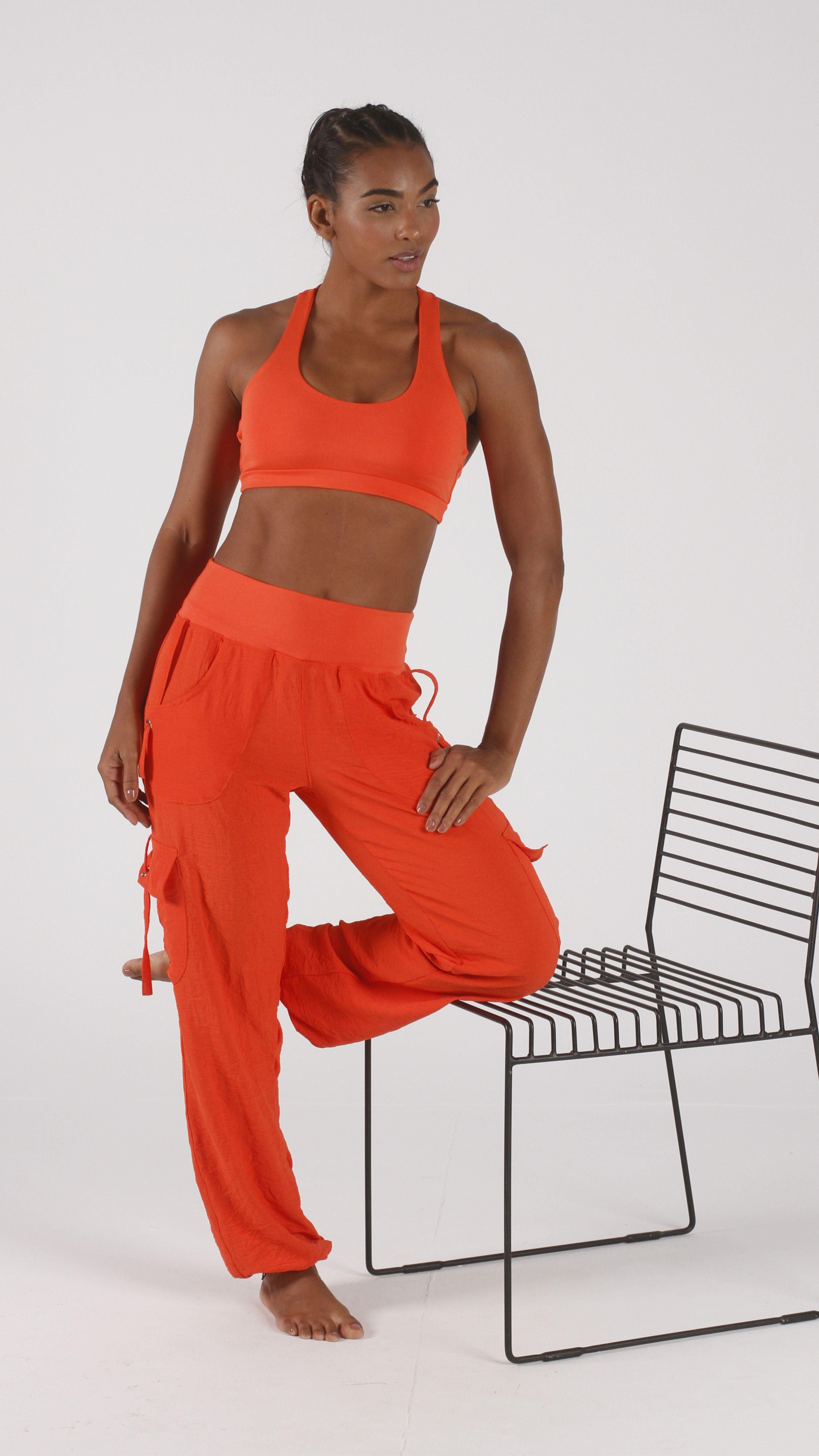 Orange Lis Cargo Pants - Equilibrium Activewear