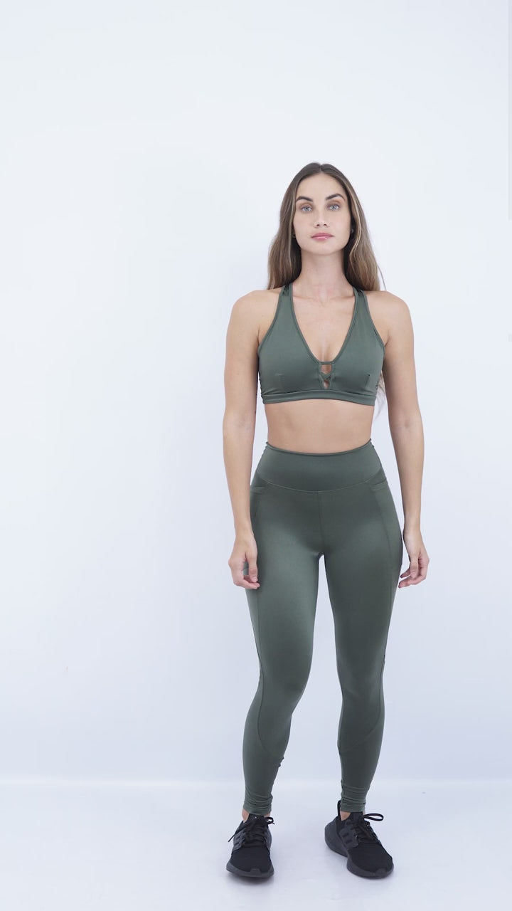 Military Green Feminine Bra
