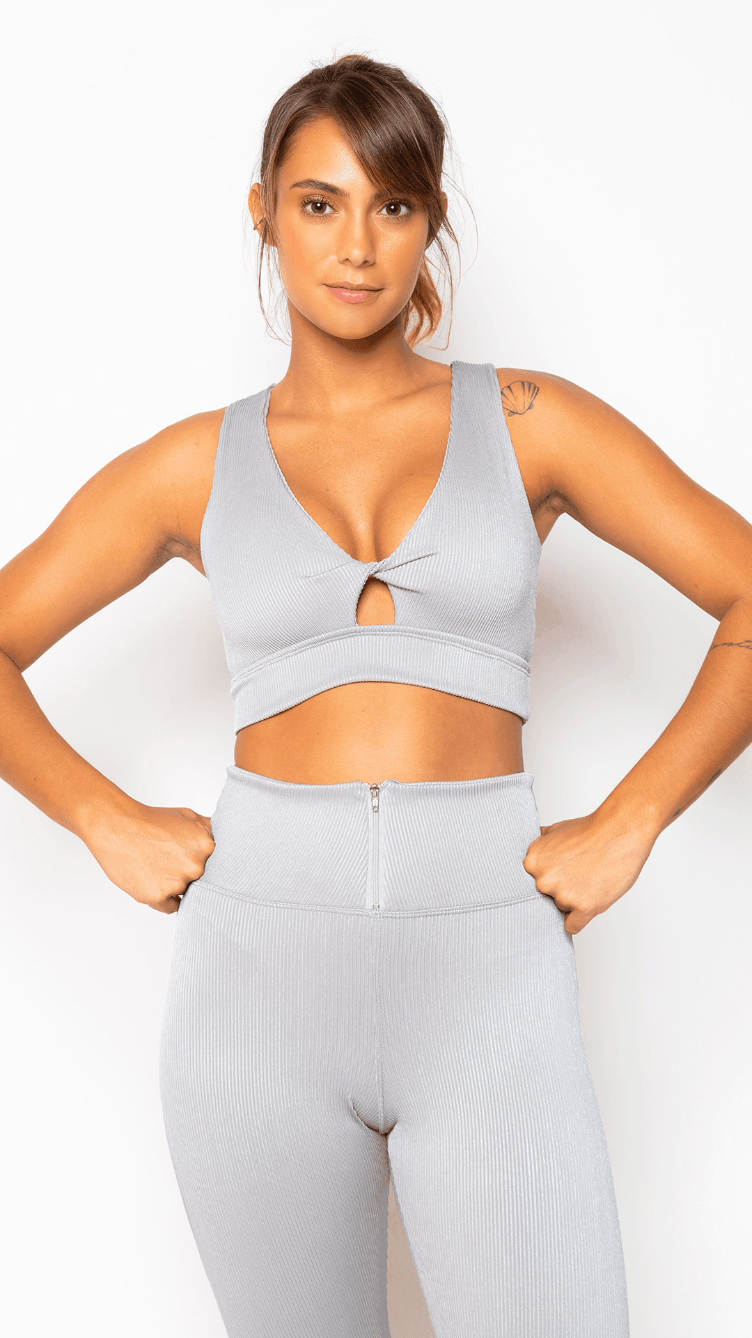 Ultimate Gray Marina Crop Bra
