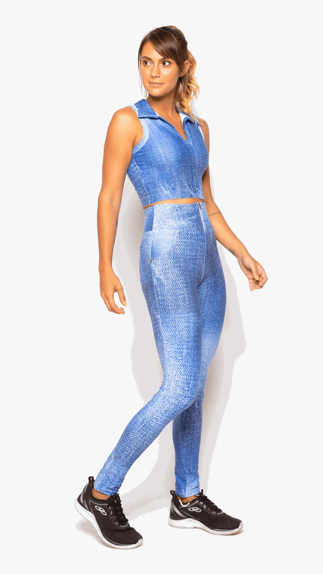 Denim Everyday Crop Bra - Equilibrium Activewear