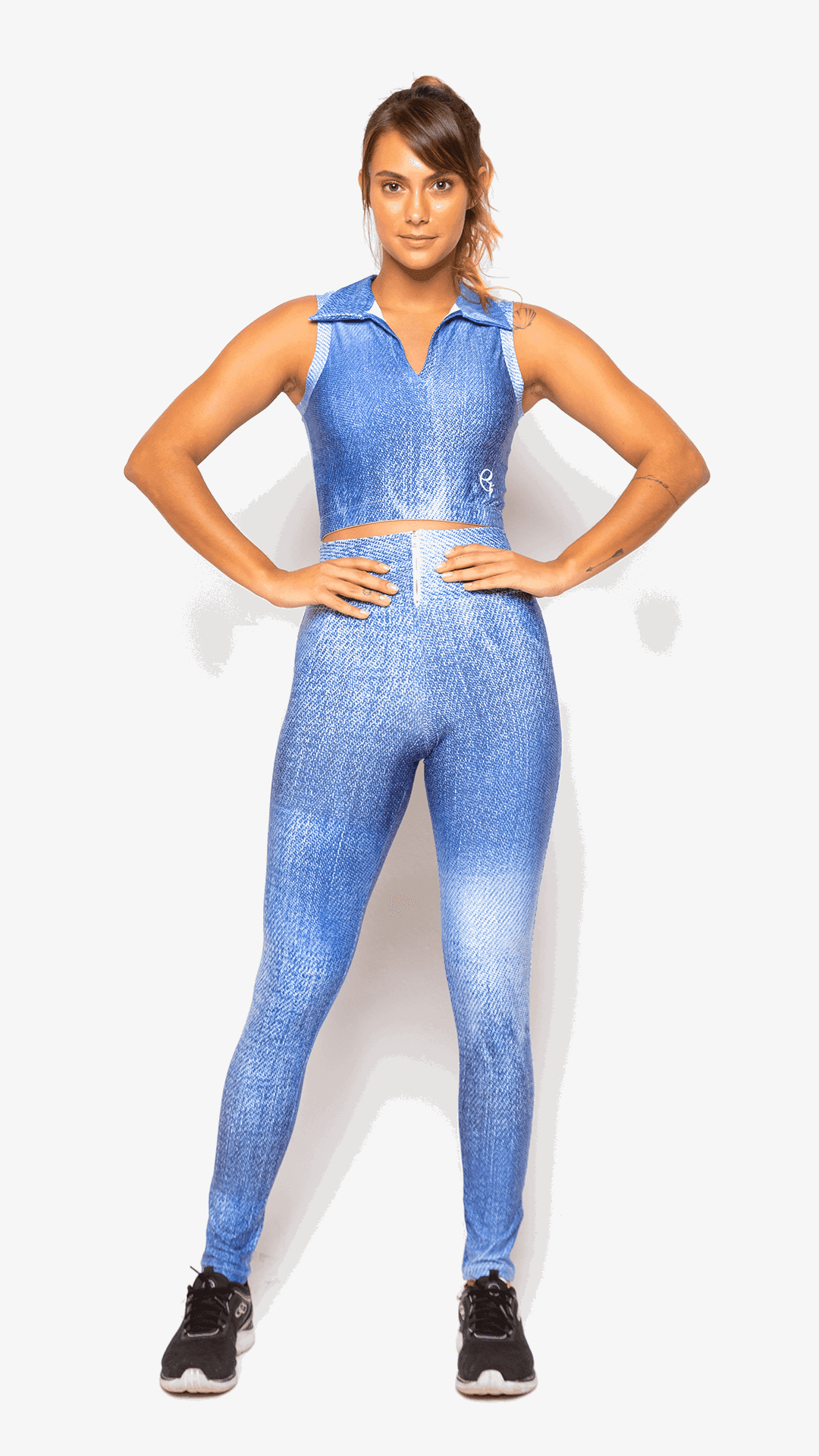 Denim Everyday Crop Bra - Equilibrium Activewear