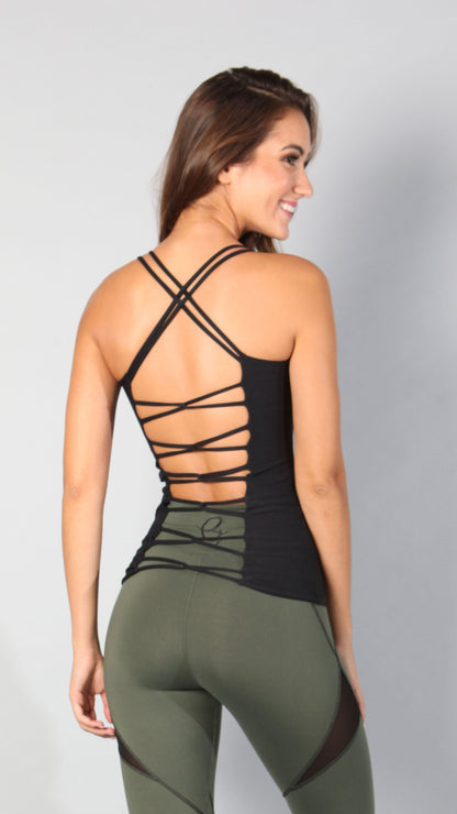 Black Link Tank Top - Equilibrium Activewear