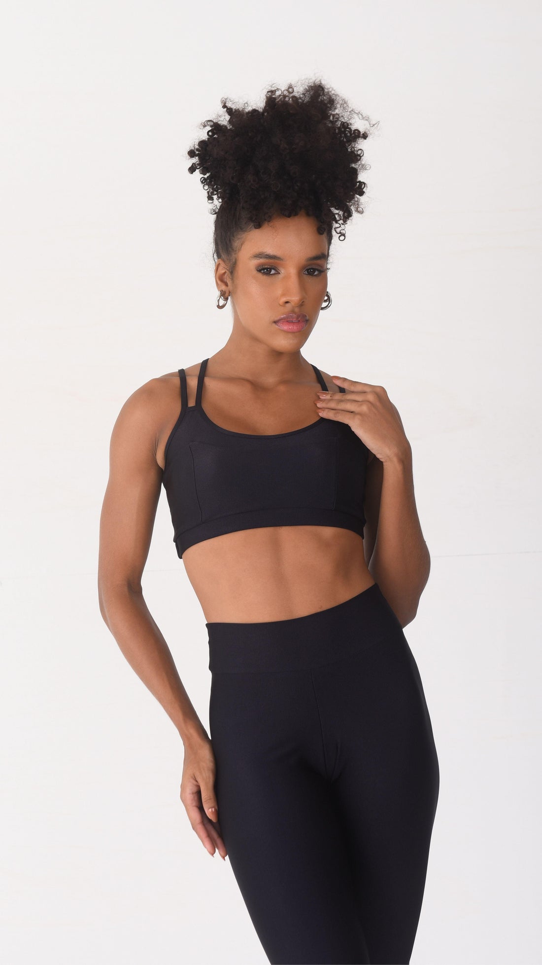 Shiny Black Tia Bra - Equilibrium Activewear