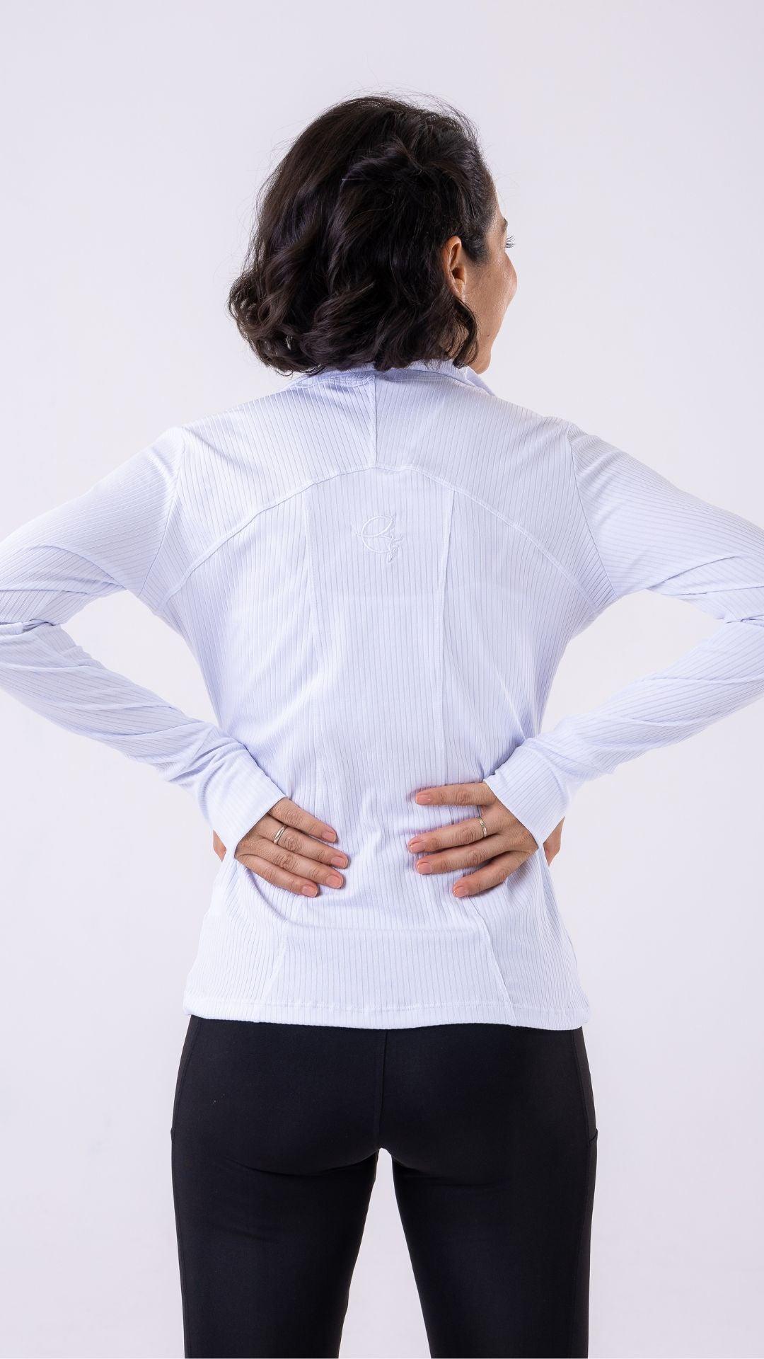 White Ribbed Muse Jacket - Equilibrium Activewear