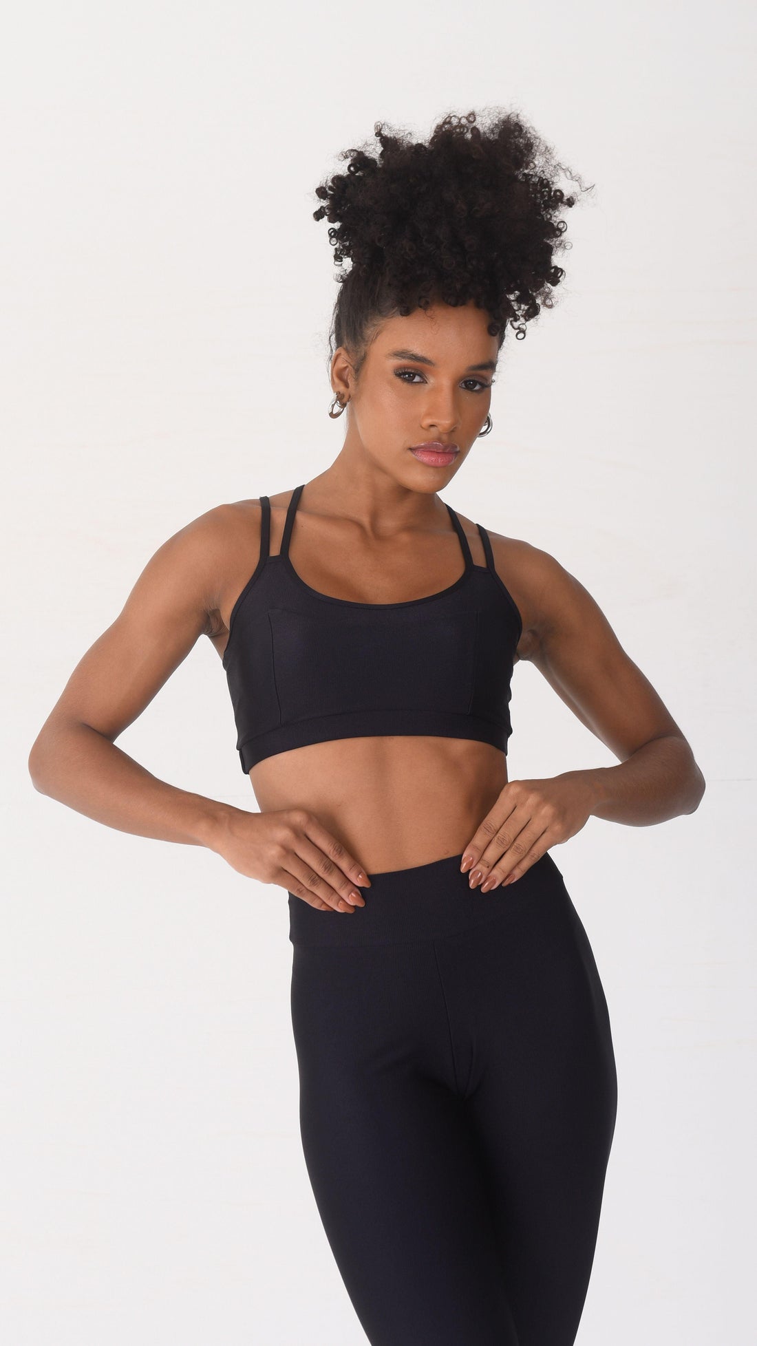 Shiny Black Tia Bra - Equilibrium Activewear