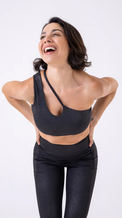 Black Texture Splendor Bra