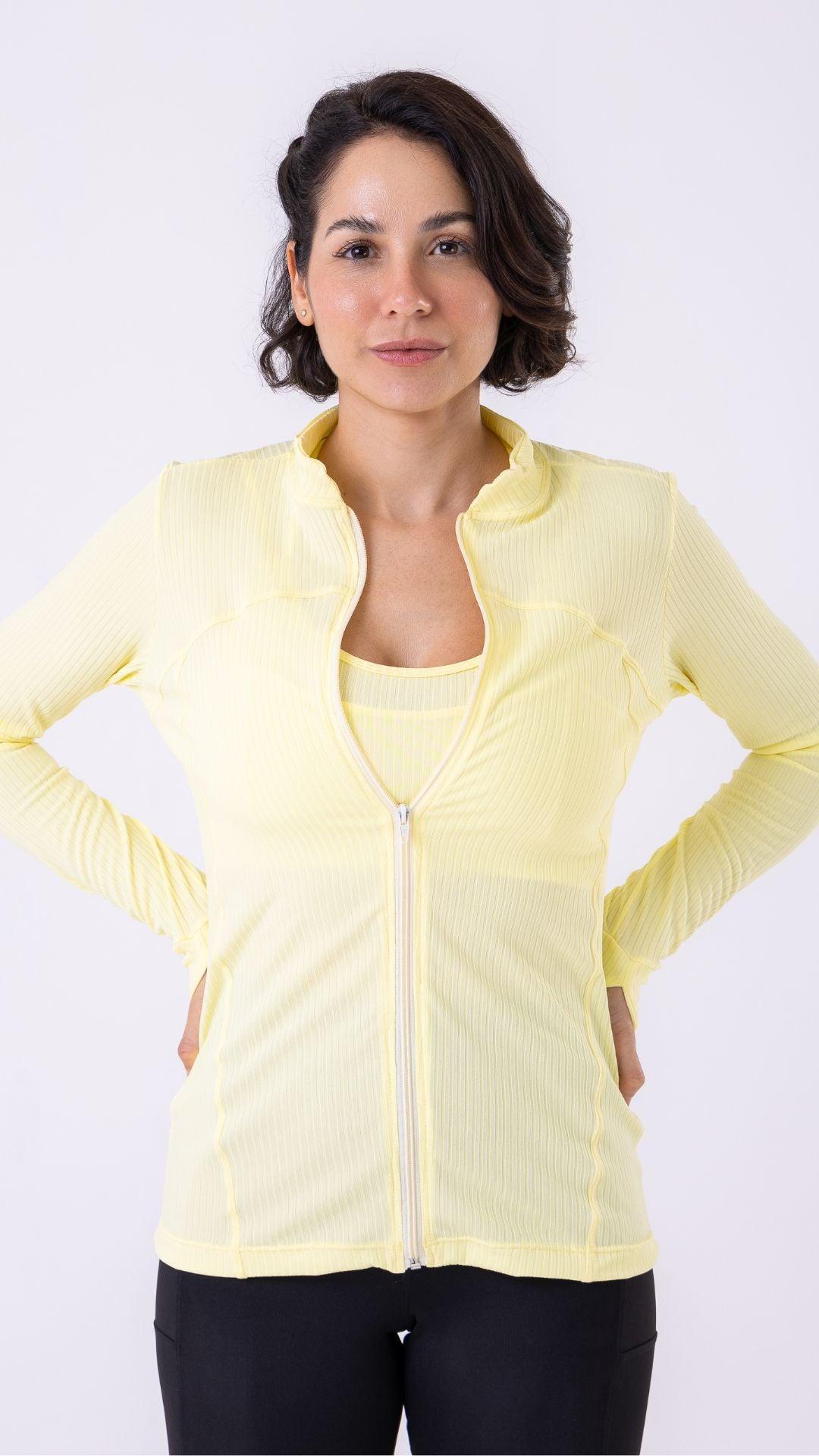 Yellow Ribbed Muse Jacket - Equilibrium Activewear