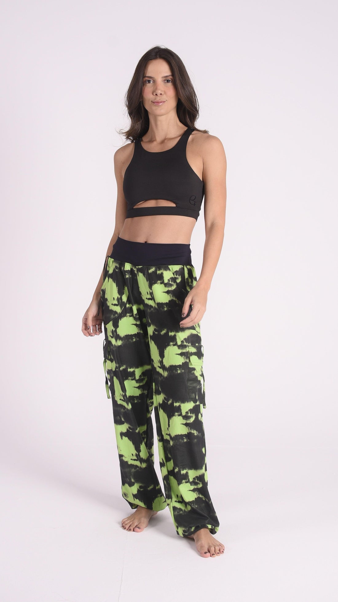 Green Tie-Dye Lis Cargo Pants - Equilibrium Activewear