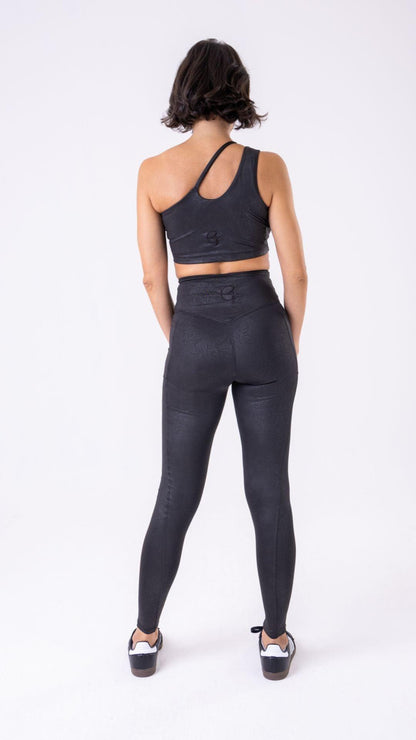 Black Texture Splendor Bra - Equilibrium Activewear