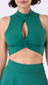 Green Ribbed Julyane Bra - Equilibrium Activewear