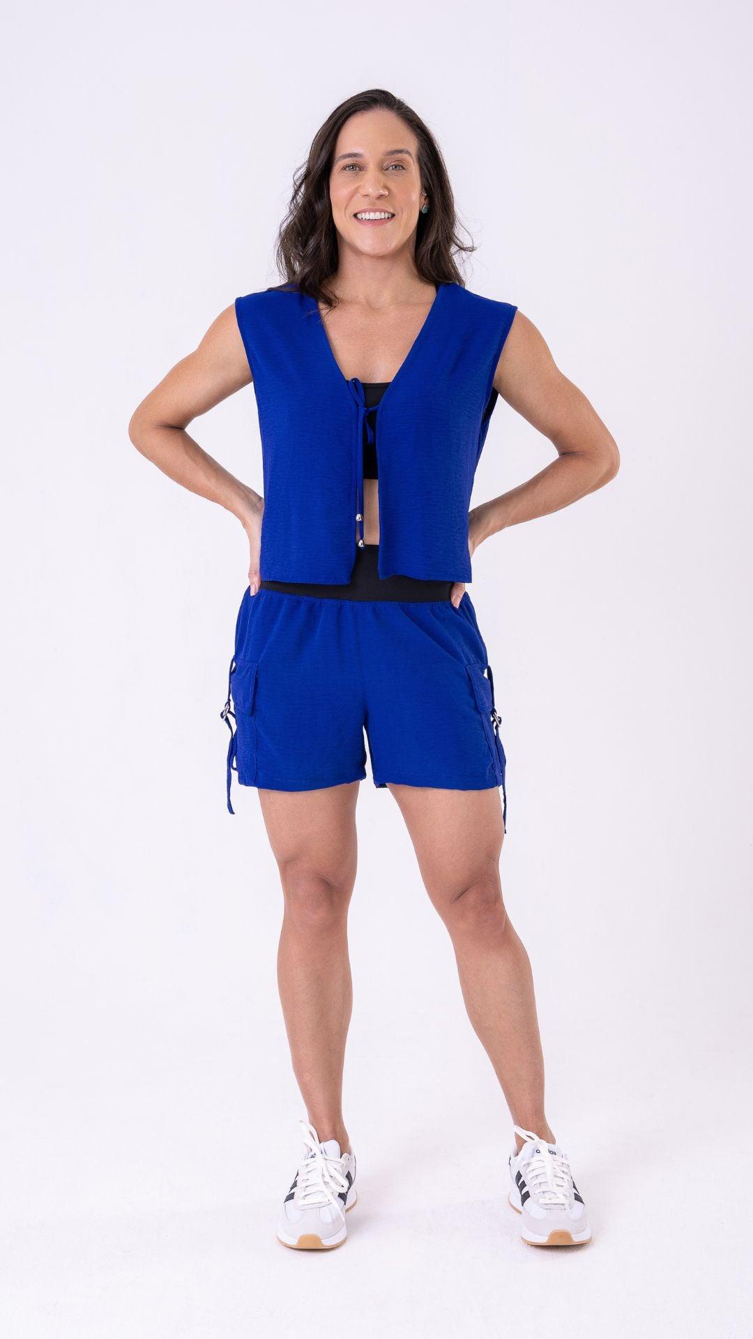 Royal Blue Always Effortless Tie Vest - Equilibrium Activewear