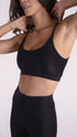Shiny Black Carol Bra - Equilibrium Activewear