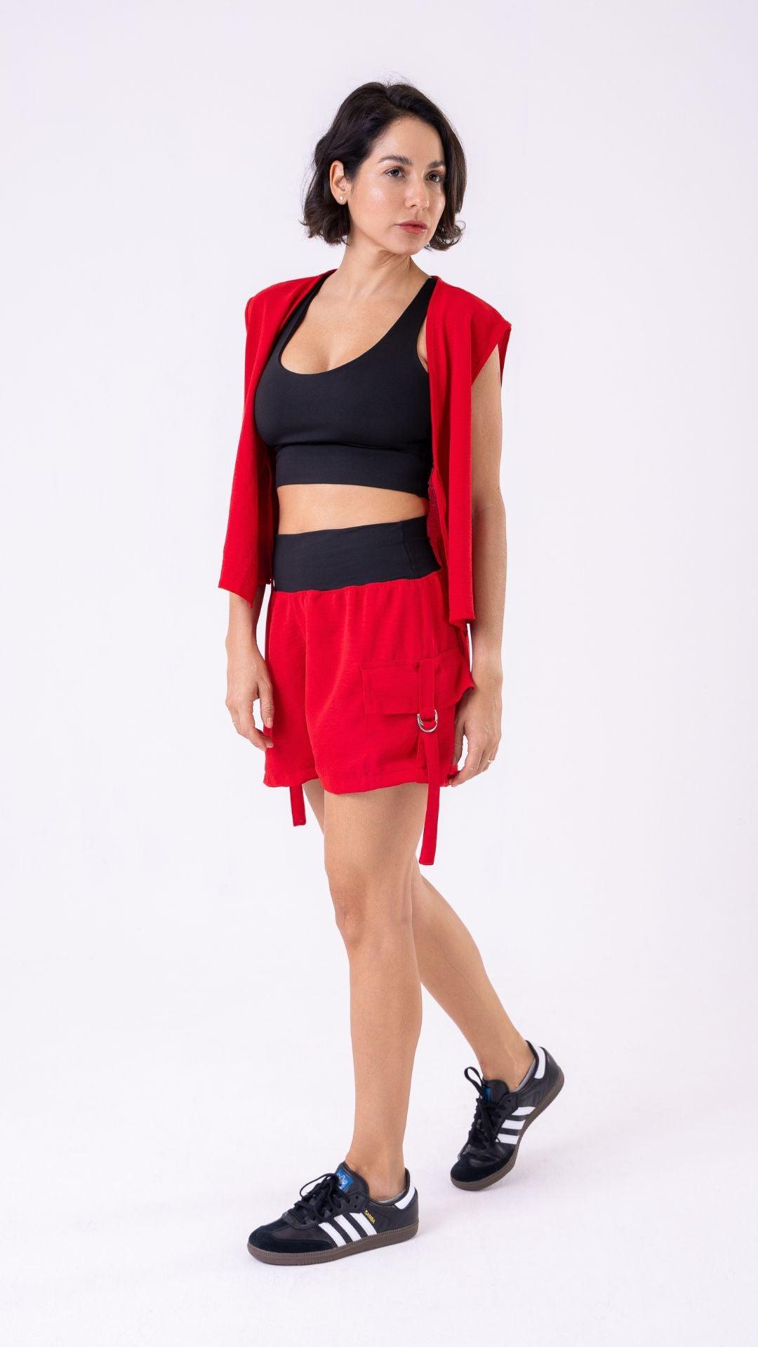 Red Motion Cargo Short - Equilibrium Activewear