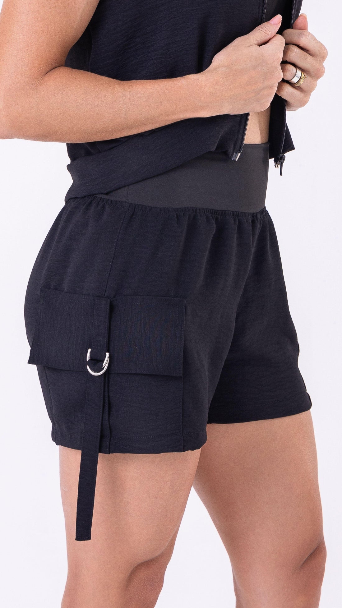Black Motion Cargo Short - Equilibrium Activewear