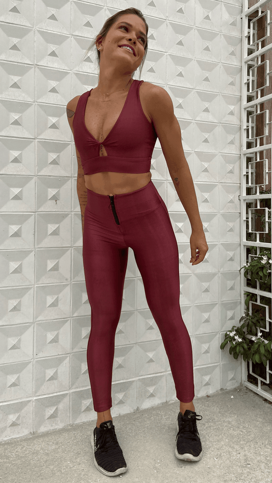 Burgundy Feminine Legging
